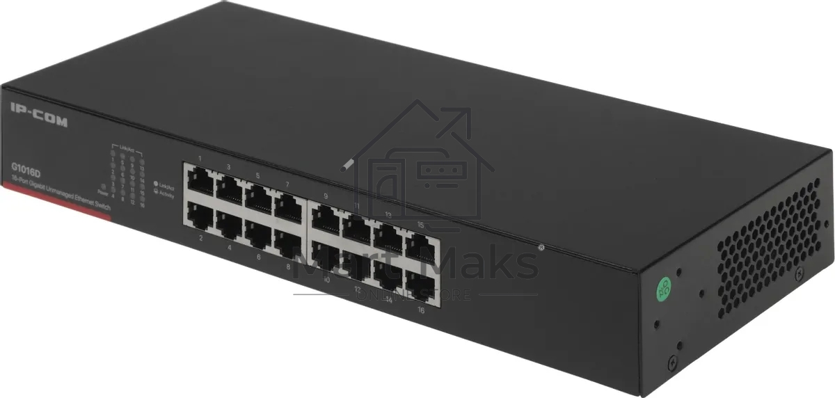 Коммутатор IP-COM G1016D, 16×1 Гбит/с, неуправляемый