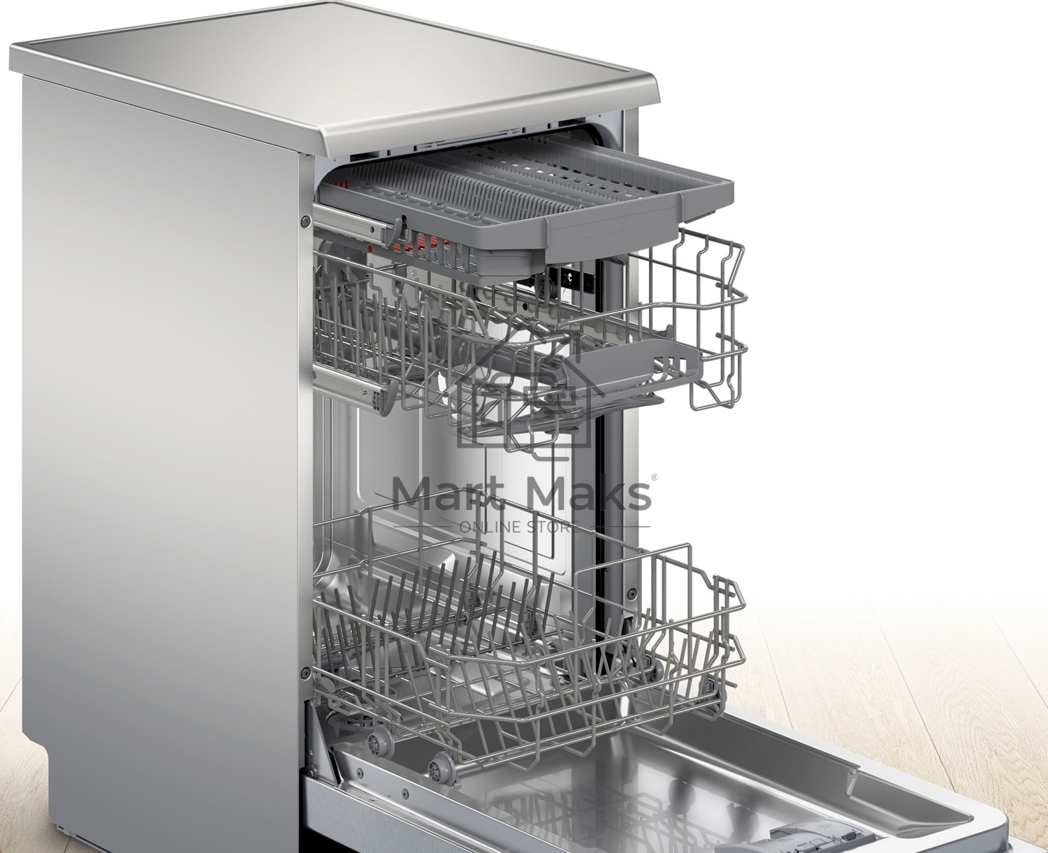 Посудомоечная машина Bosch SPS2HMI54Q, серебристая, 45 см, 10 компл., 43 дБ, класс A+