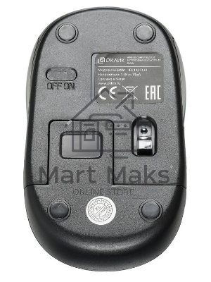 Мышь беспроводная Oklick 665MW черный/синий, 1000 dpi, радиоканал, USB, кнопки - 3