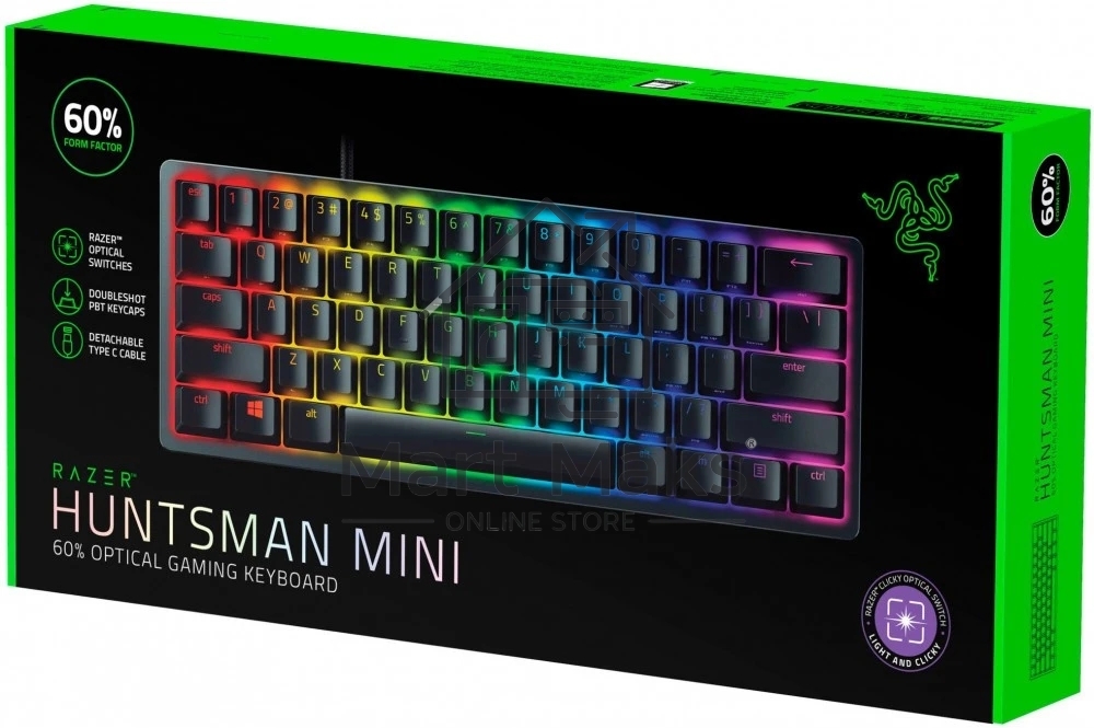 Клавиатура Razer Huntsman Mini проводная, USB, чёрный