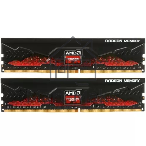 Оперативная память AMD Radeon R9, DDR4, 16GB (2x8GB), 3200MHz, CL16, DIMM, с радиатором, черный