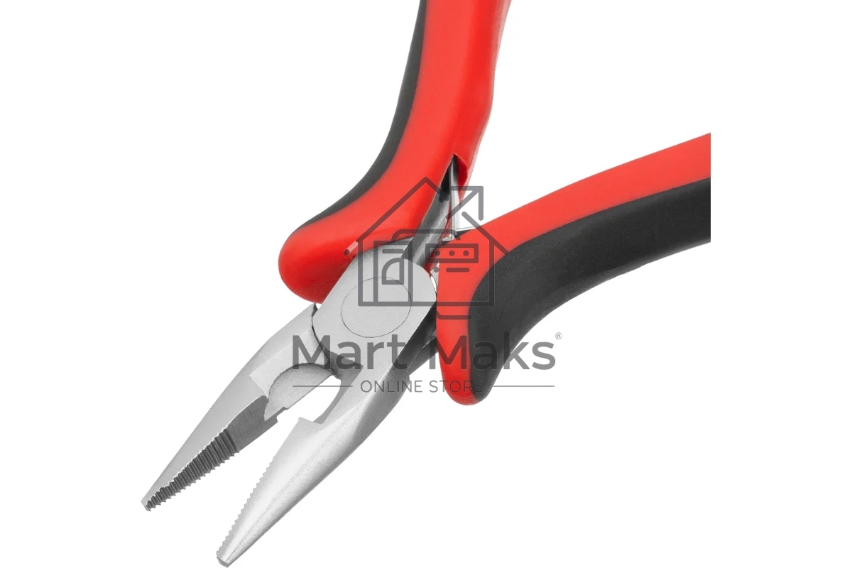 Длинногубцы Matrix mini 130 мм Ni прямые, авторазжим, двухкомпонентные рукоятки