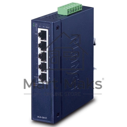 Коммутатор PLANET IGS-501T, 5×1 Гбит/с, неуправляемый