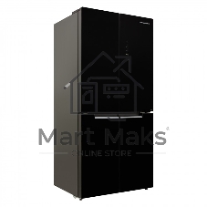 Холодильник Schaub Lorenz SLU X490GY3EI черное стекло трехкамерный 300/124л морозилка снизу, No Frost, Side by Side