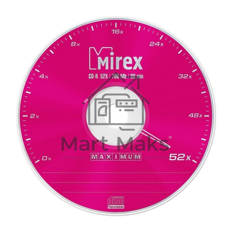 Диск CD-R Mirex 700 Mb, 52х, Maximum, Slim Case (1), (1/200)