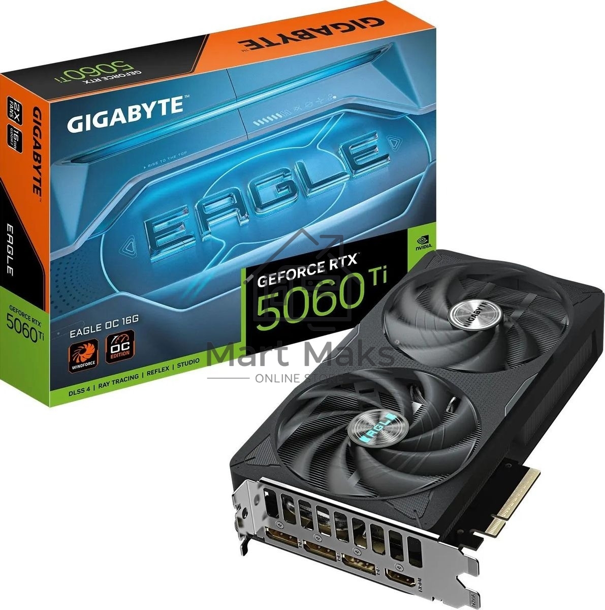 Видеокарта Gigabyte RTX5060Ti EAGLE OC 16GB GDDR7 128 bit 3xDP HDMI 2FAN RTL