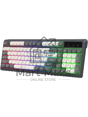 Клавиатура проводная Oklick 731G серый/белый USB for gamer LED