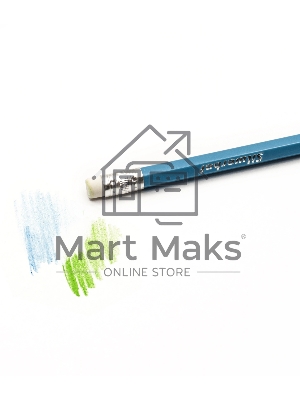 Карандаши цветные Silwerhof Create 3мм, шестигранный профиль, пластик, ассорти, 12 цветов, коробка с европодвесом ластик