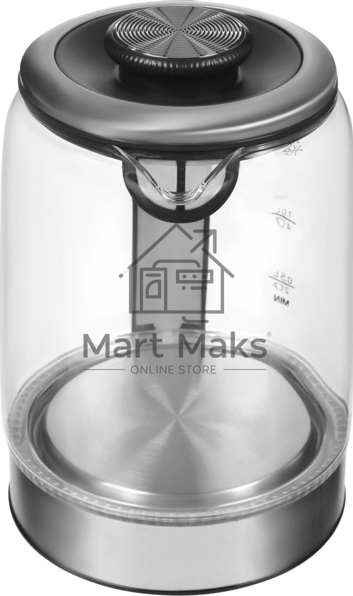 Чайник электрический Hyundai HYK-G5501 1.7 л, 2200 Вт, серебристый/черный