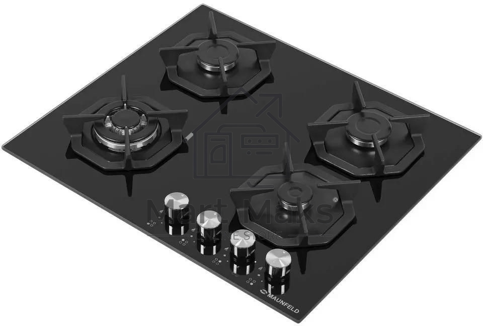 Газовая варочная панель Maunfeld EGHG.64.23CB/G, 4 конфорки, закаленное стекло, черный