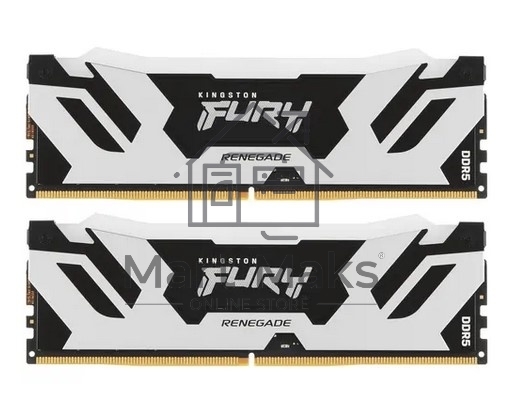 Оперативная память Kingston Fury Renegade, DDR5, 96GB (2x48GB), 6000MHz, CL32, DIMM, с радиаторами, cеребристый/черный