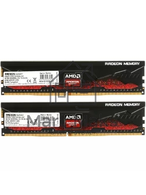 Оперативная память AMD Radeon R9, DDR4, 16GB (2x8GB), 3200MHz, CL16, DIMM, с радиатором, черный