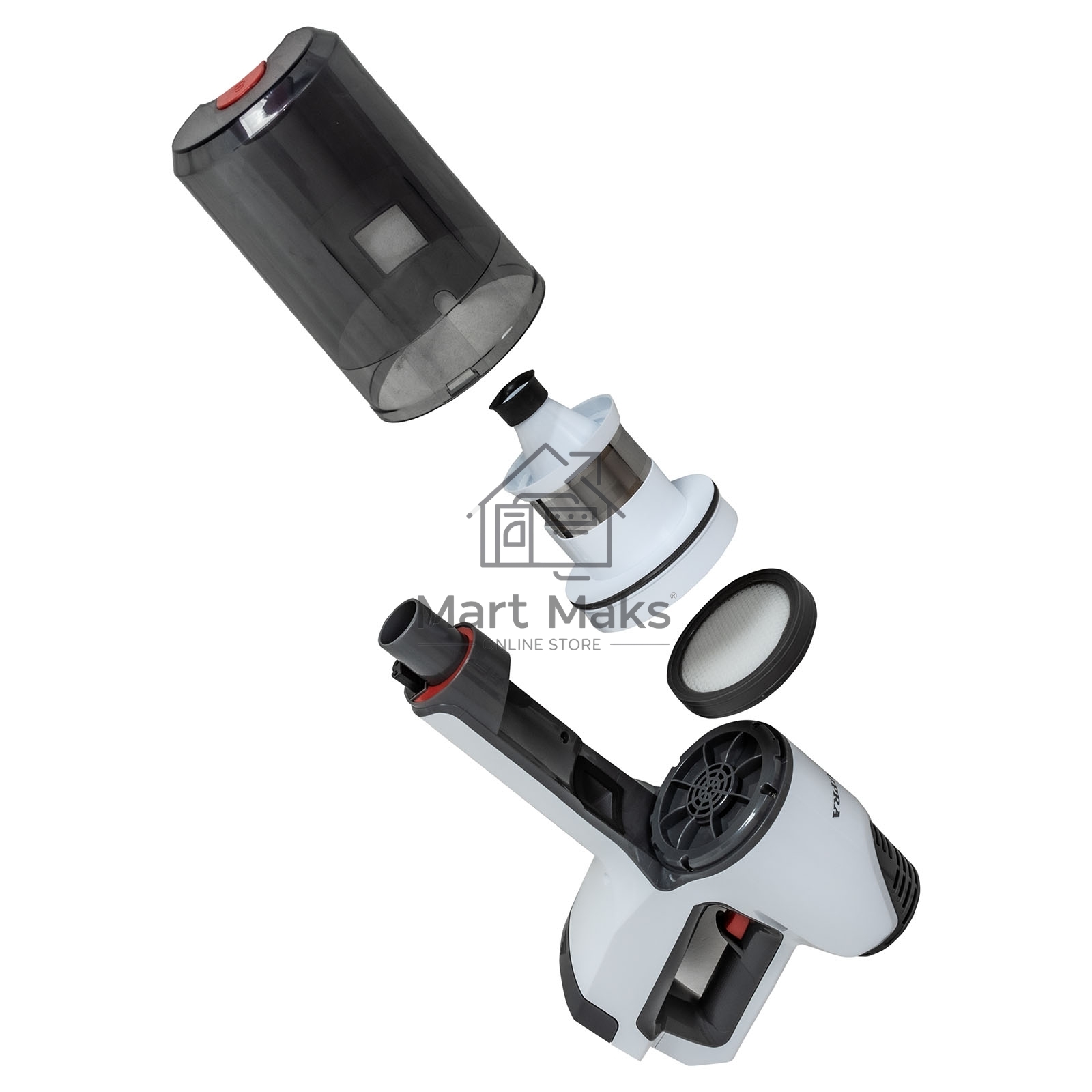 Пылесос вертикальный SUPRA VCS-5083 белый, питание от аккумулятора, 350 Вт, уборка сухая, пылесборник 0.6 л, работа от АКБ max 30 мин.