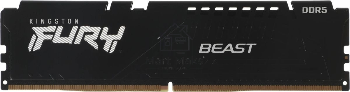 Оперативная память Kingston Fury Beast, DDR5, 64GB (2x32GB), 5600MHz, CL40, DIMM, радиатор, черный