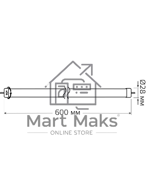 Лампа светодиодная Gauss Elementary T8 10Вт 6500К G13 800лм 600мм стекло поворотная