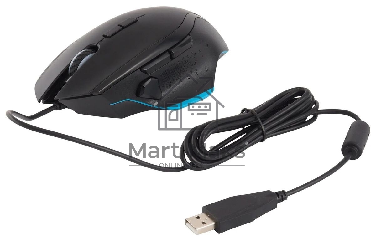 Мышь проводная Acer OMW123 черный, 6400 dpi, USB, кнопки - 8