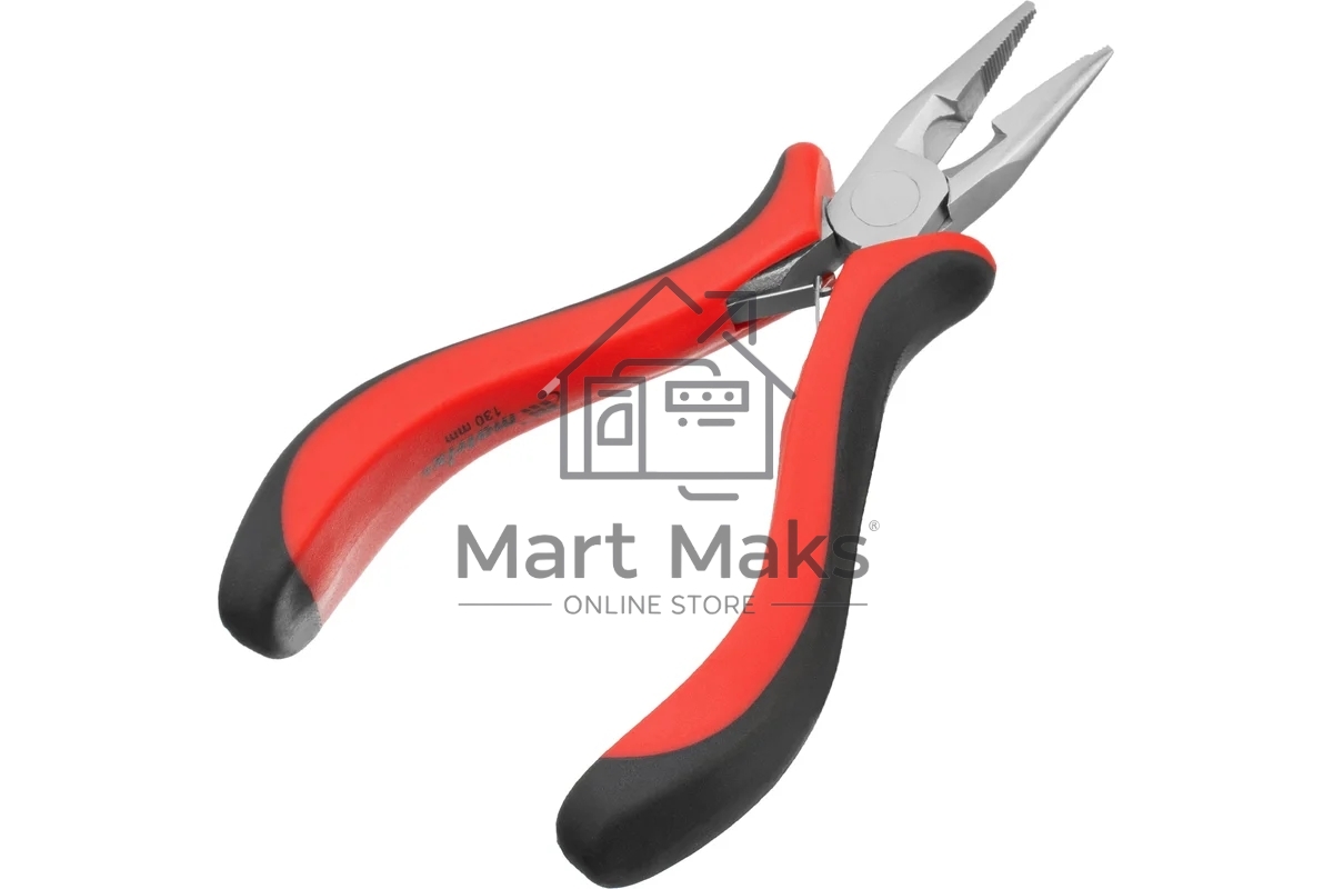 Длинногубцы Matrix mini 130 мм Ni прямые, авторазжим, двухкомпонентные рукоятки