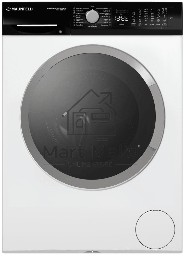 Стиральная машина с инвертором и паром MAUNFELD MFWM128WH400 ST INVERTER