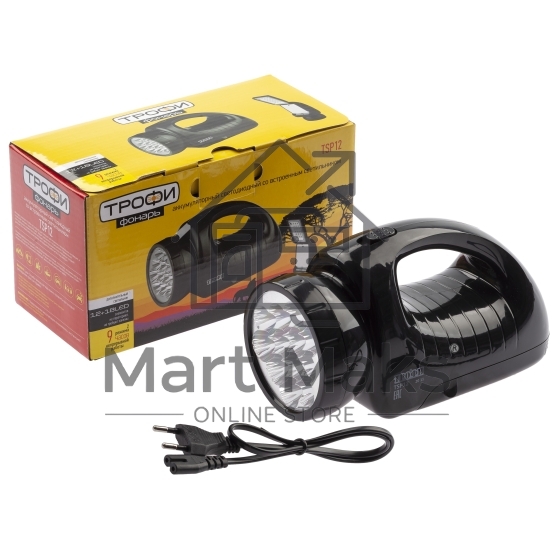 Фонарь светодиодный Трофи TSP12 кемпинговый походный ударопрочный, 150 LED, 2 режима, встроенный светильник