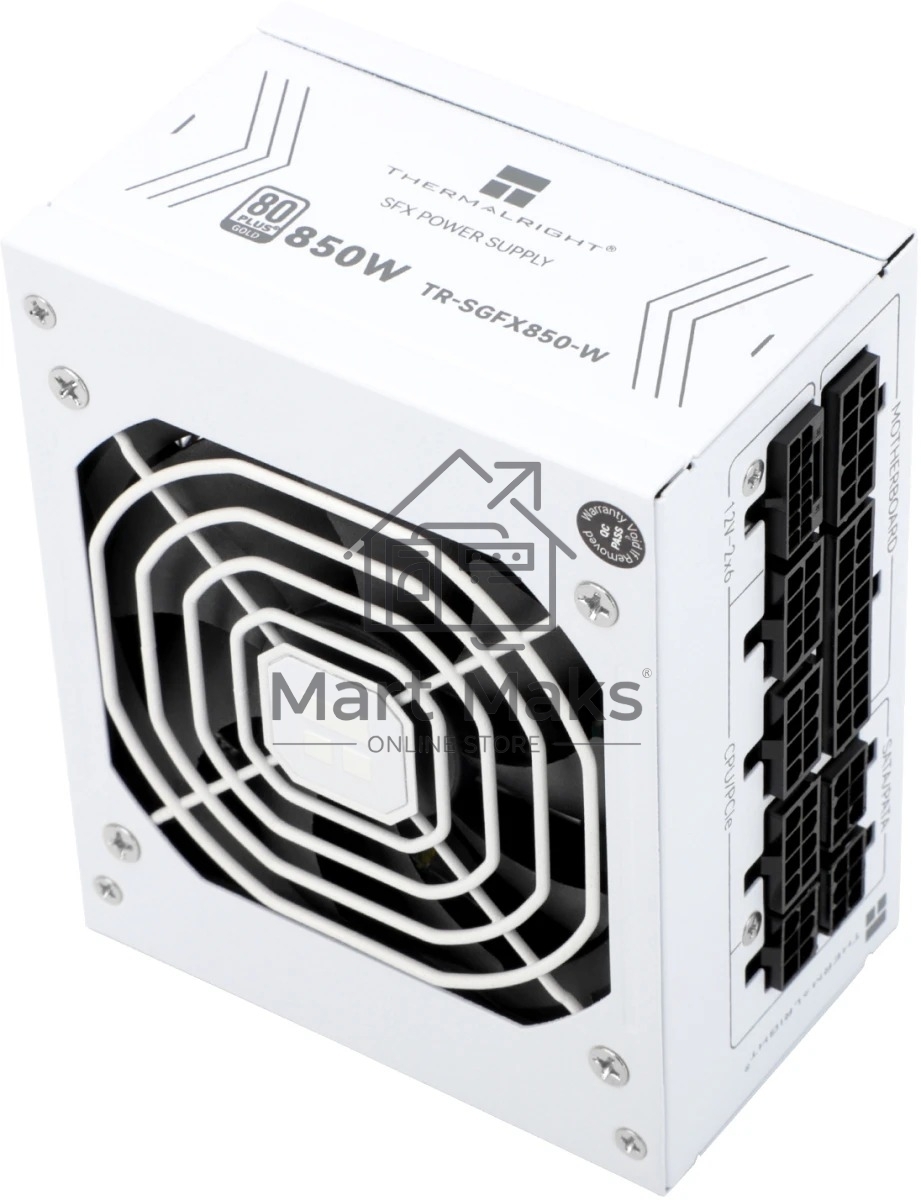 Блок питания Thermalright, 850W 80+ Gold (SFX, 3.1, PCIe 5.1, Full modular, 1x24(20+4)pin, 1xCPU 8(4+4)pin, 2xPCIe*2 8(6+2)pin, 1x12VHPWR PCIe 5.1 12+4pin 600mm, 3xSATA3, 3xMOLEX4pin, Active, 92x92mm, 100x125x64mm, APFC, OPP, OVP, OTP, OCP, SCP, UVP, whit