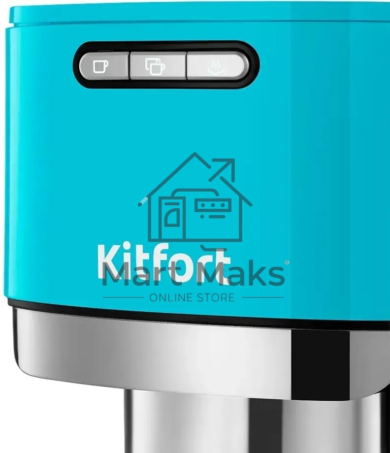Кофеварка рожковая Kitfort КТ-7461 бирюзовый/черный, исп. кофе - молотый, 1.2 л, 1350 Вт, 20 Бар
