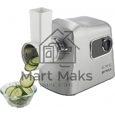 Мясорубка электрическая Gorenje MG2500DS серый, 2500 Вт, 2.8 кг/мин, реверс, защита от перегрузки, металлический лоток, насадки - 8