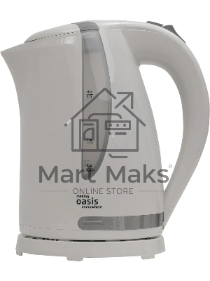Чайник электрический Oasis K-2PW 1.7 л, 2200 Вт, белый корпус: пластик