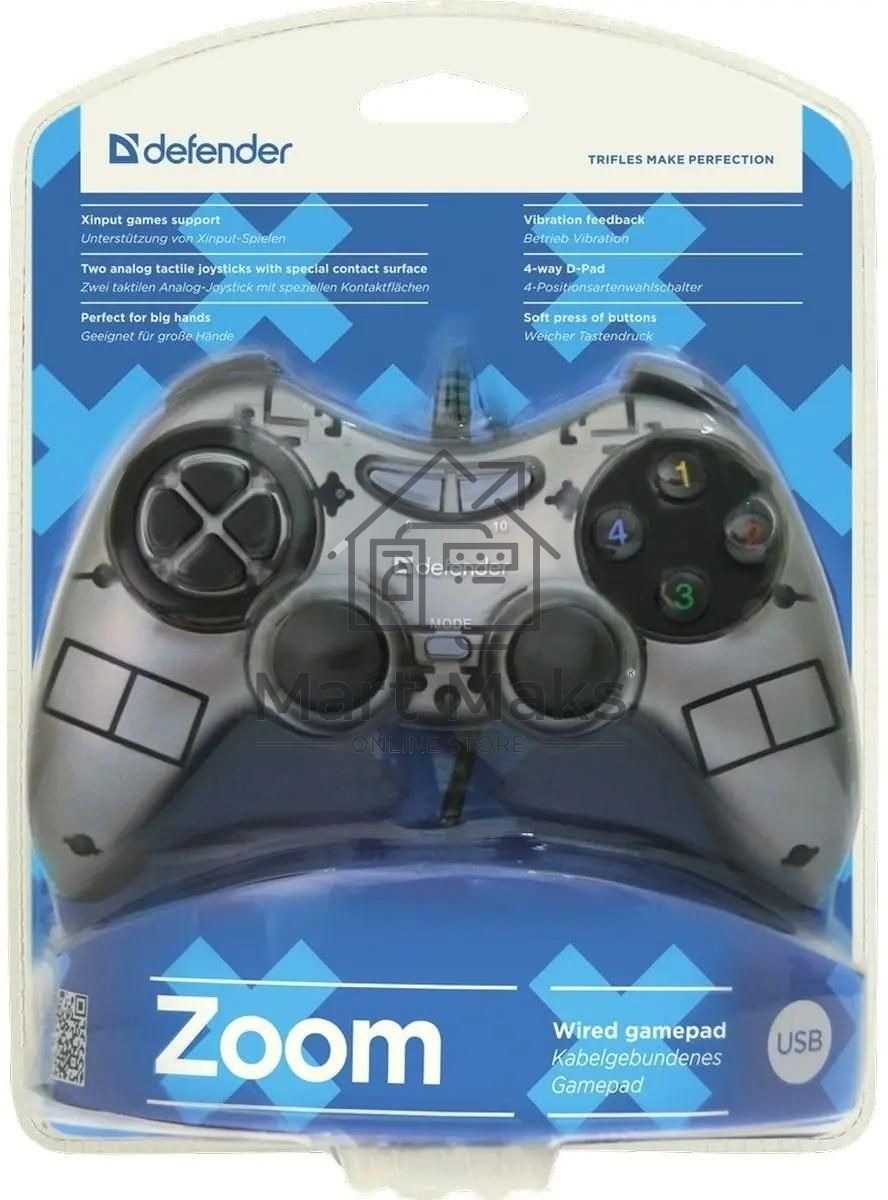 Геймпад Defender Zoom USB Xinput, 10 кнопок, 2 стика