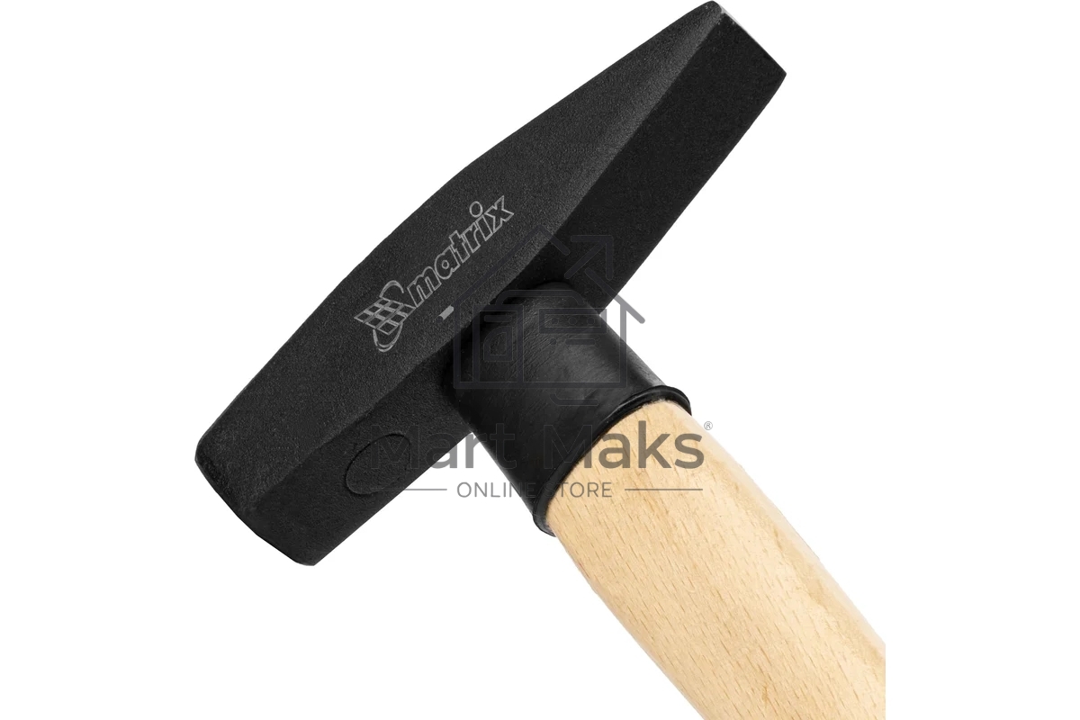 Молоток слесарный Matrix 300 г, квадратный боек, деревянная рукоятка