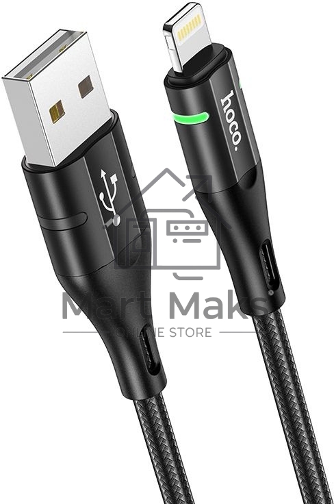 Кабель Hoco U93 Shadow iP USB (m)-Lightning (m) 1.2м черный коробка