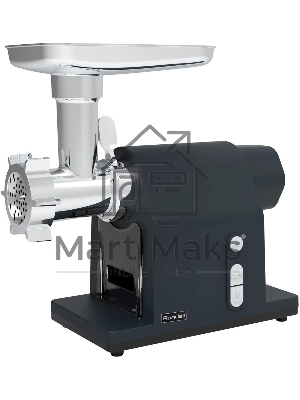 Мясорубка электрическая Rondell RDE-1452 графит/серебристый, 2000 Вт, 1.5 кг/мин, реверс, защита от перегрузки, насадки - 5