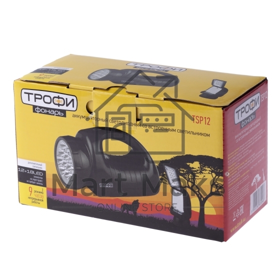 Фонарь светодиодный Трофи TSP12 кемпинговый походный ударопрочный, 150 LED, 2 режима, встроенный светильник