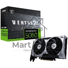 Видеокарта MSI RTX5060 8G VENTUS 2X RTX 5060 8Gb 128bit GDDR7 PCI-E 5.0 2497/28000 HDMIx1 DPx3 HDCP Ret