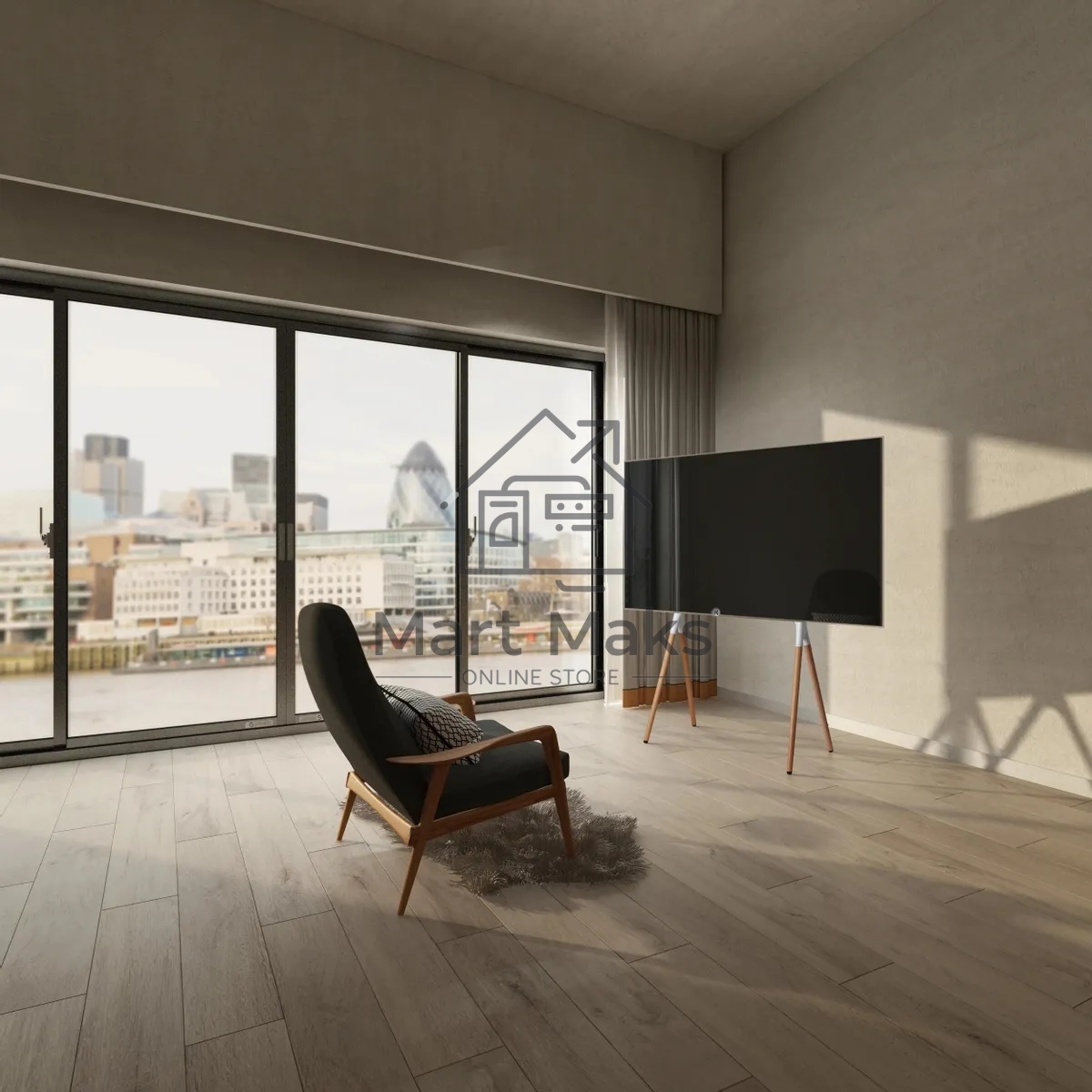 Подставка для телевизора Cactus CS-ST1247WTBCH белый/береза, 49