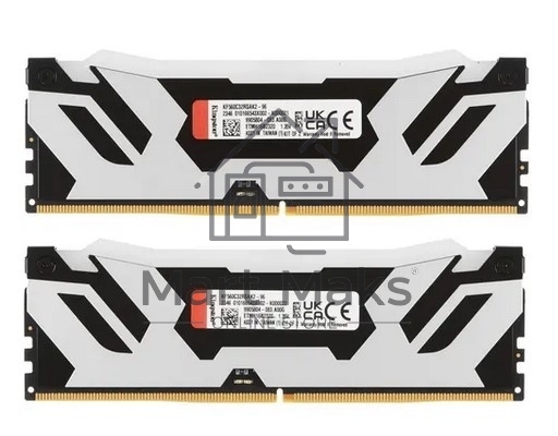 Оперативная память Kingston Fury Renegade, DDR5, 96GB (2x48GB), 6000MHz, CL32, DIMM, с радиаторами, cеребристый/черный