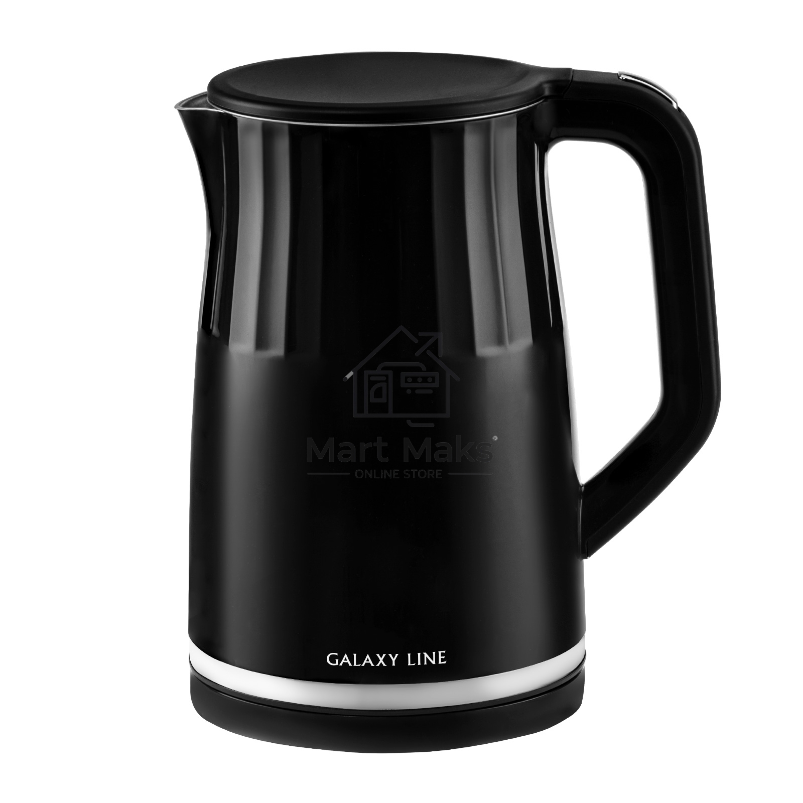 Чайник электрический Galaxy Line GL 0337, черный, пластик, 2200 Вт, 1,7 л