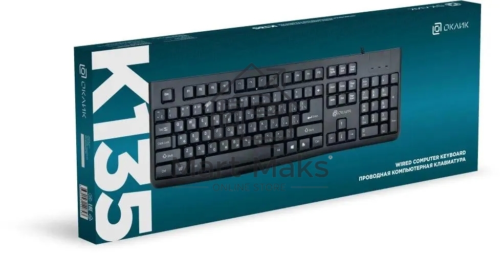 Клавиатура Oklick K135 (1914788) проводная, USB, черный