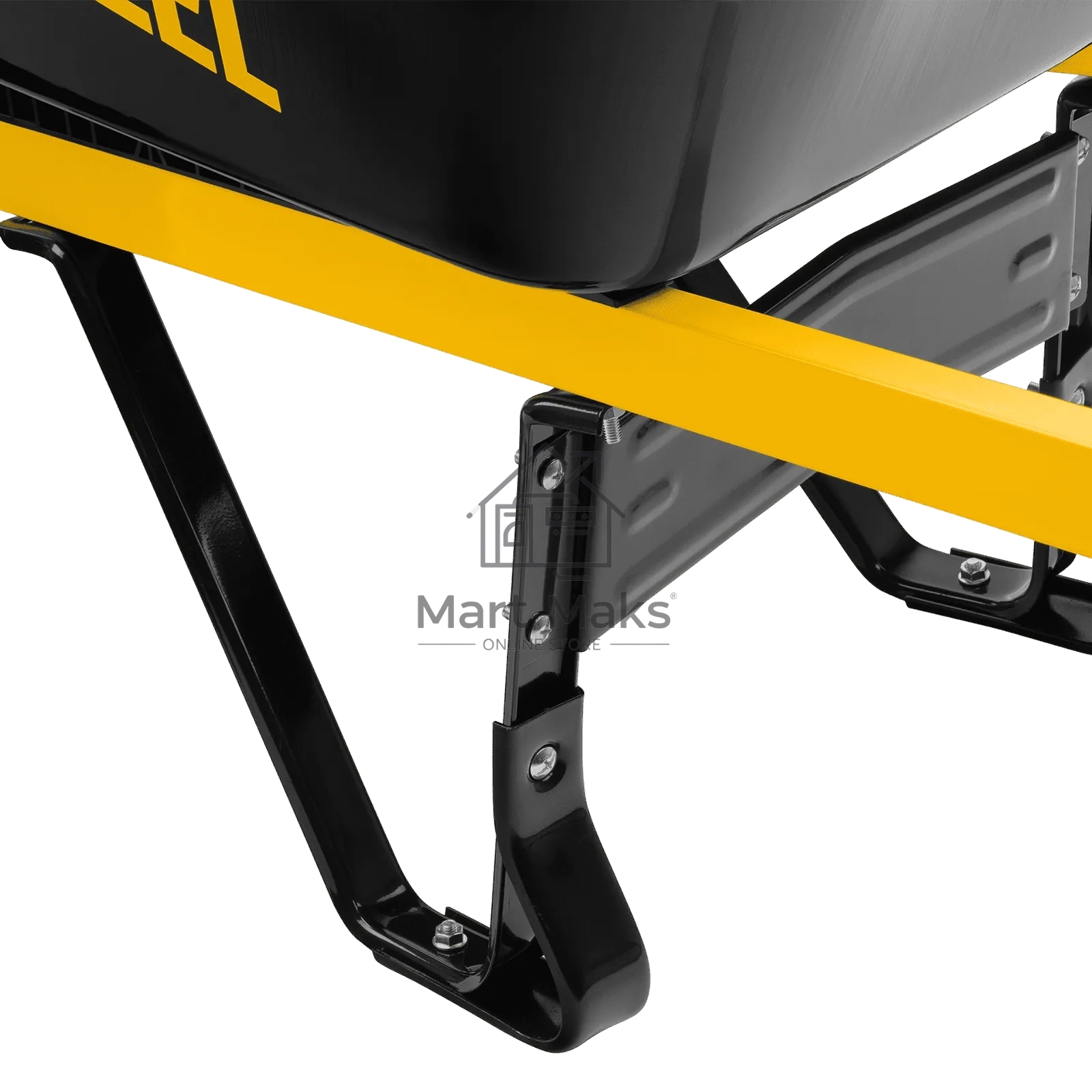 Тачка строительная Denzel усиленная, объем 140 л, 250 кг, двухколесная, колесо 15х6.00-6