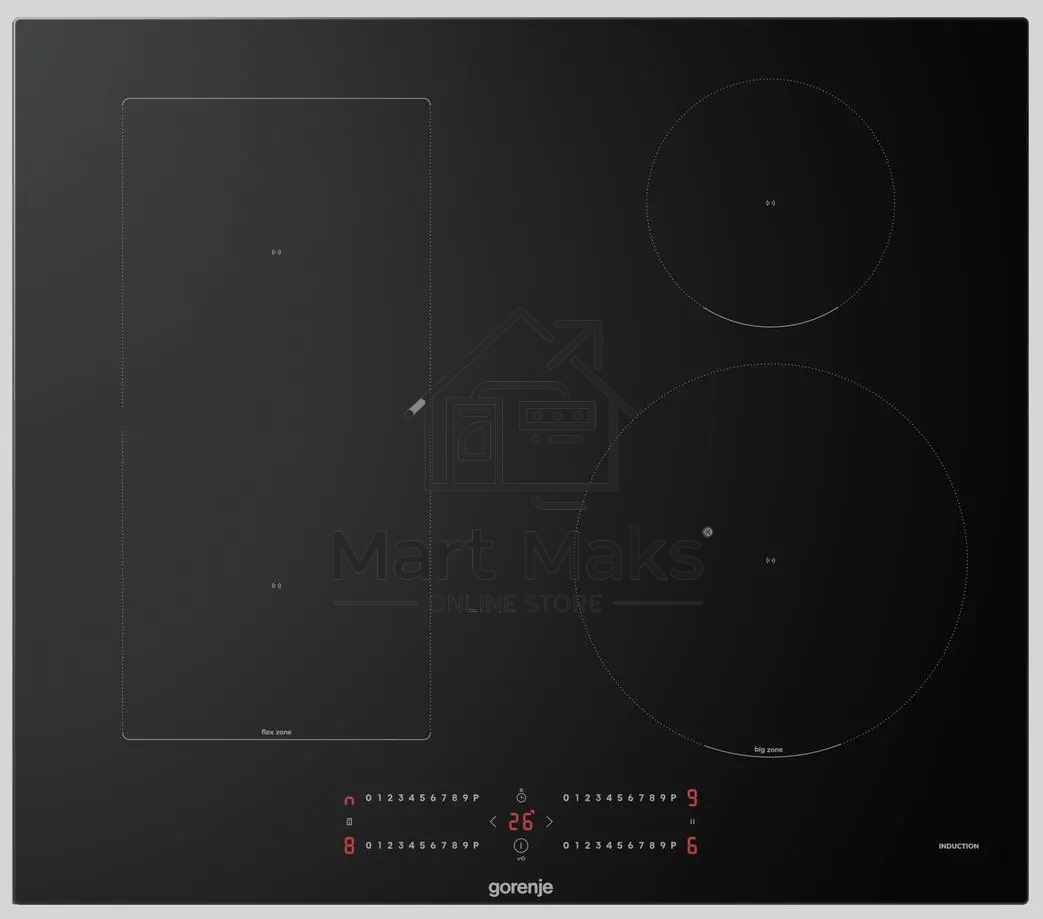 Индукционная варочная поверхность Gorenje GIC6422BSC, 4 конфорки, с зоной расширения, стеклокерамика, 7200 Вт