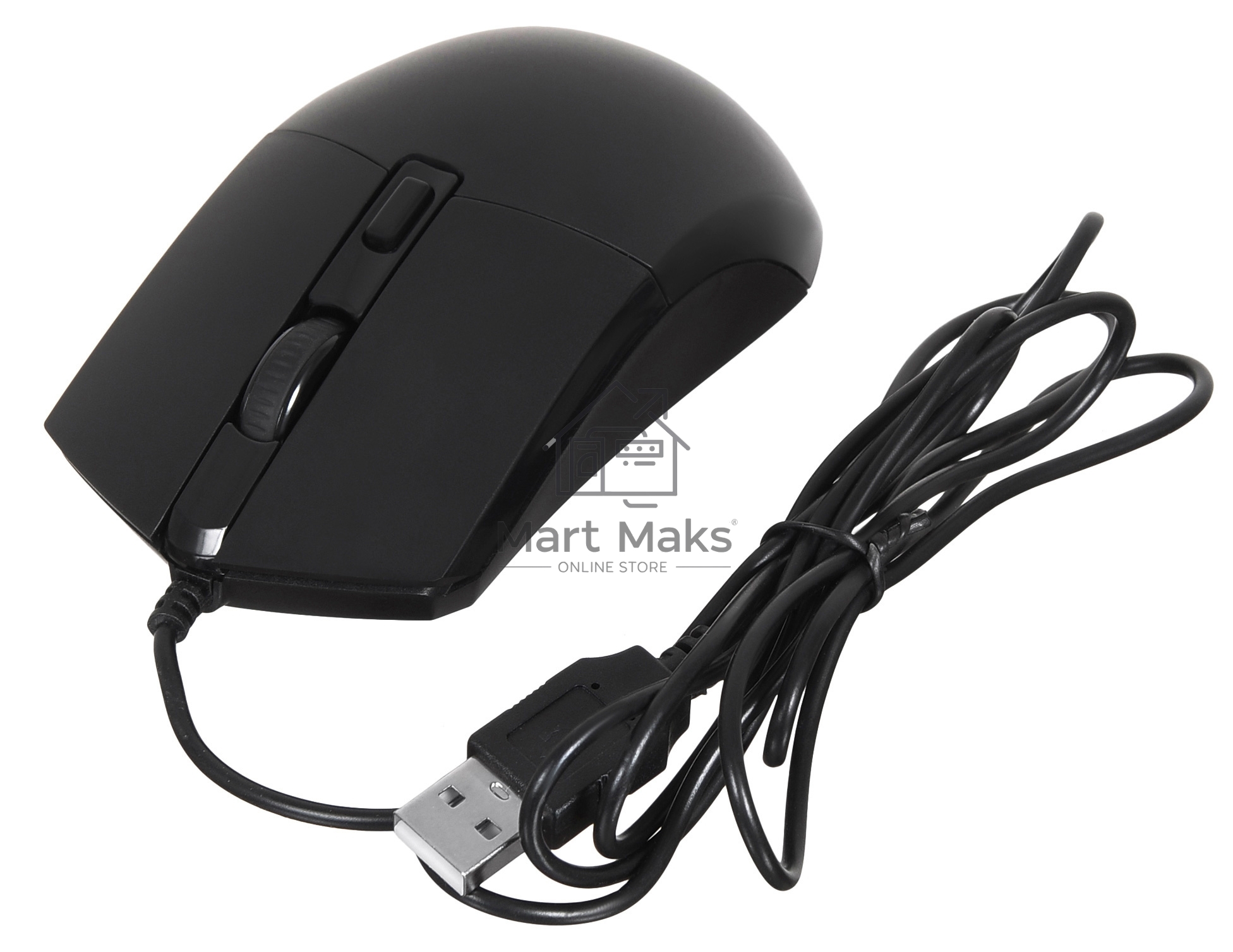 Мышь проводная Oklick 207M черный, 2400 dpi, USB, кнопки - 4