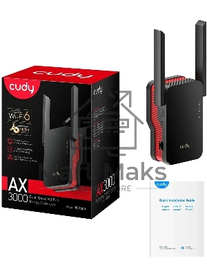 Повторитель беспроводного сигнала Cudy RE3000 AX3000 Wi-Fi черный