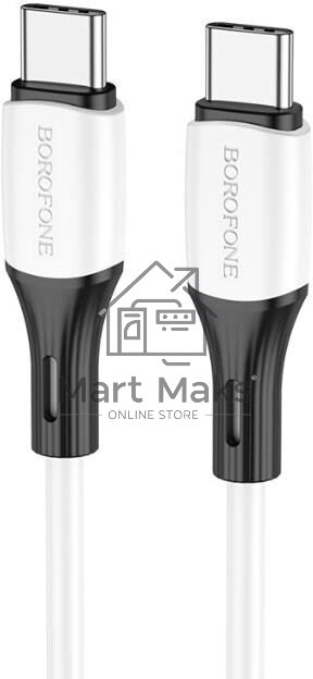 Кабель BOROFONE (6974443384819) BX79 силикон 1м USB 3.0A PD 60W для Type-C Type-C White 1 м