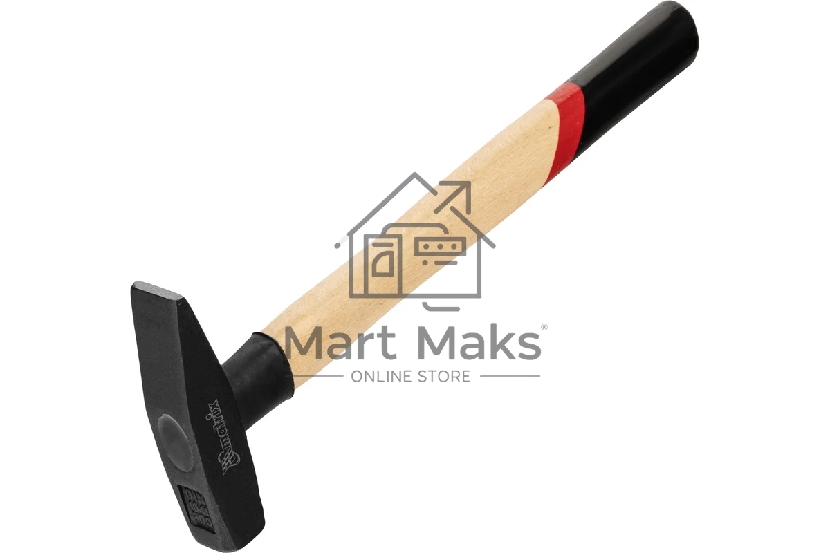 Молоток слесарный Matrix 300 г, квадратный боек, деревянная рукоятка