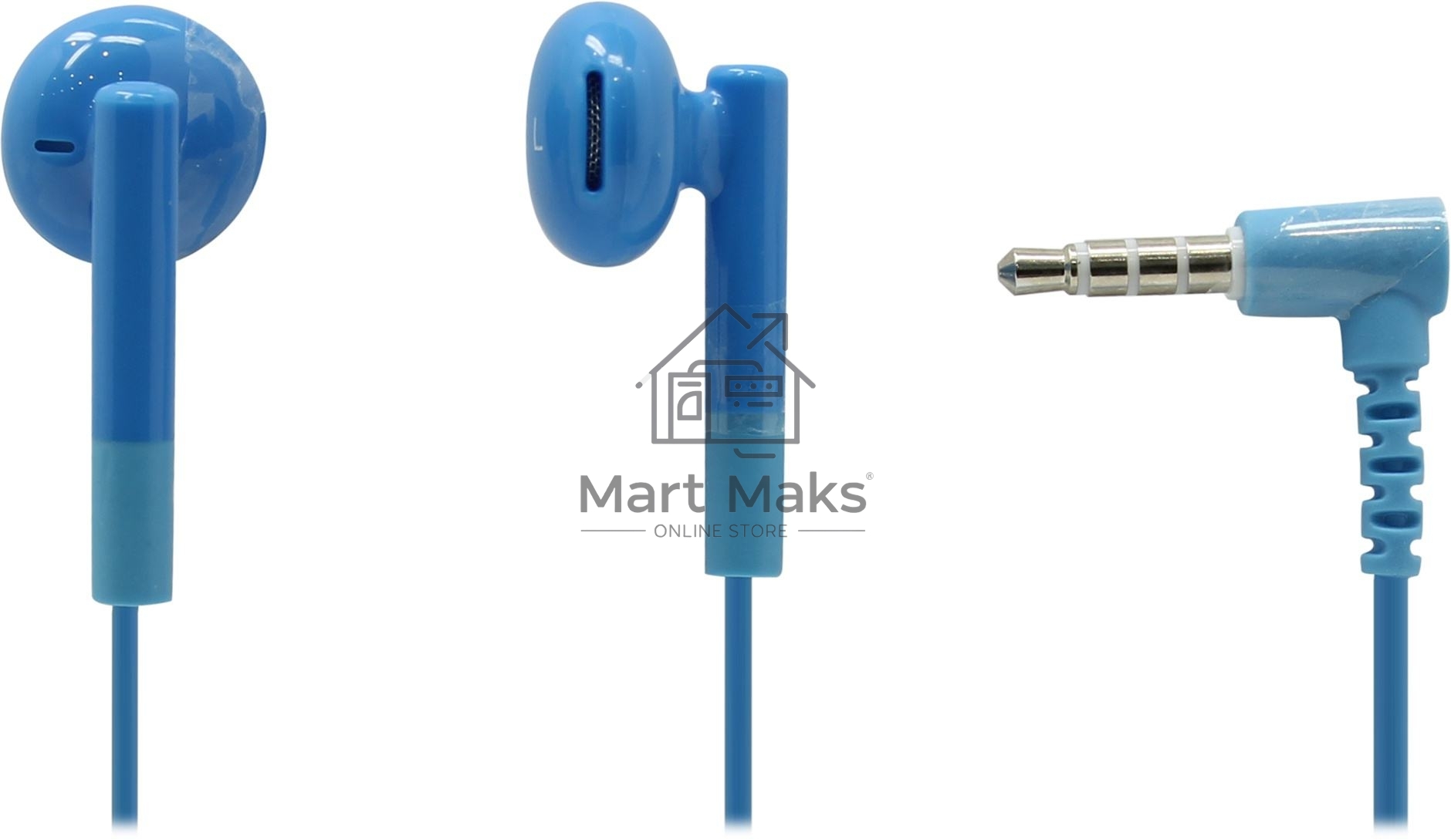 Проводные наушники Smartbuy Ergo SBH-520 синий, внутриканальные, Jack 3.5 мм, микрофон на проводе