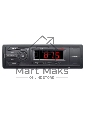 Автомагнитола Soundmax SM-CCR3179B, 1 DIN, Bluetooth, USB Type-A, AUX