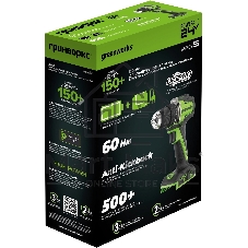 Дрель безударная Greenworks DD560 патрон:быстрозажимной реверс (3708407CUC)