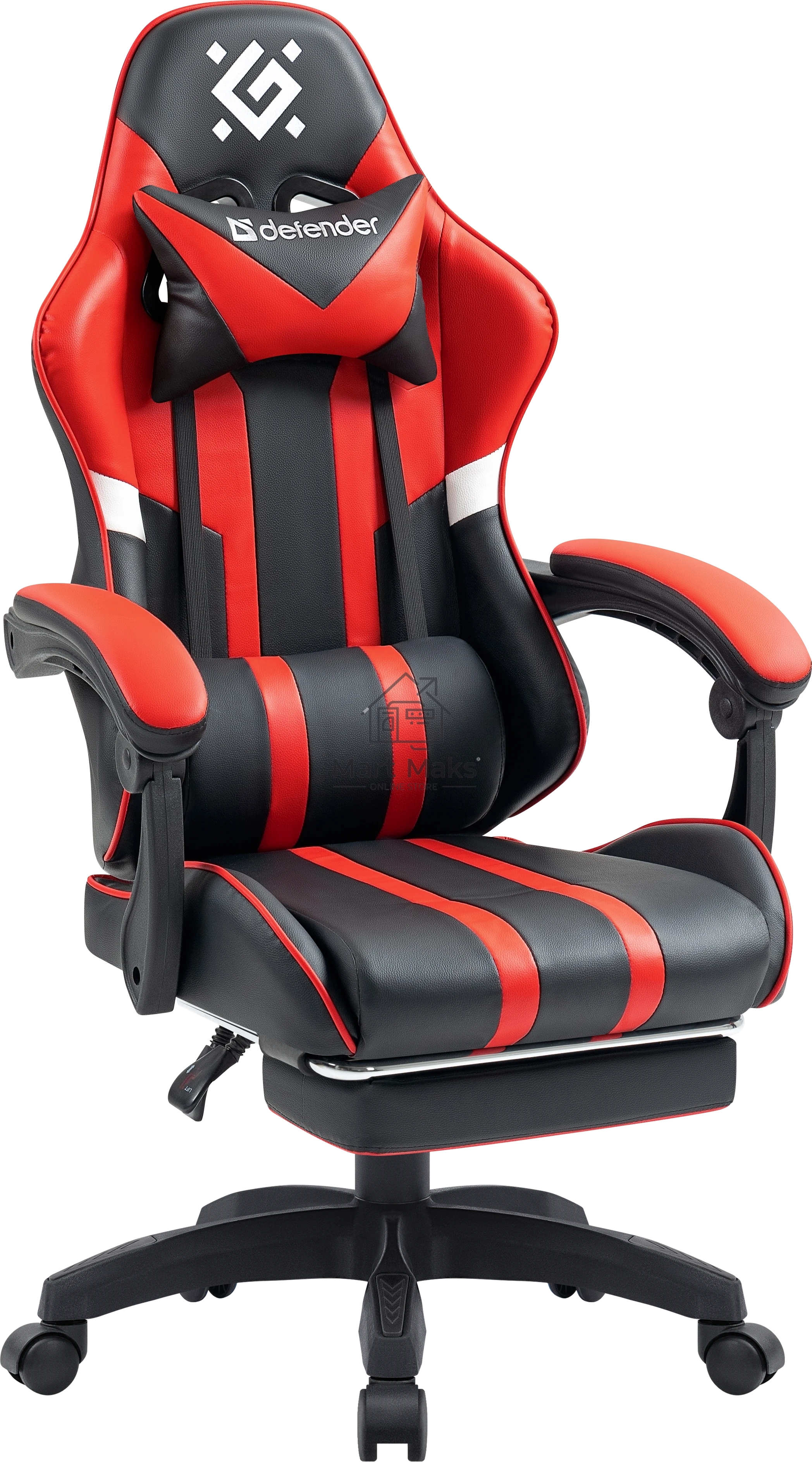 Кресло игровое Defender Colran черный/красный, класс 4, PU, подножка