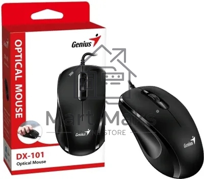 Мышь проводная Genius DX-101 черный, 1200 dpi, USB, кнопки - 3