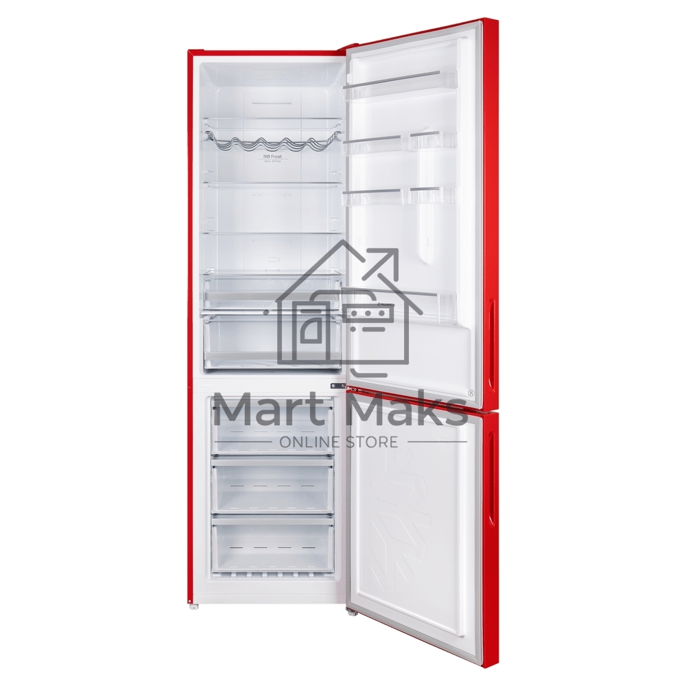 Холодильник Maunfeld MFF200NFR Inverter красный двухкамерный инвертор 271/106л морозилка снизу