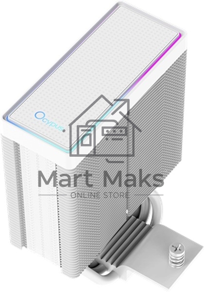 Кулер для процессора Ocypus Gamma A40 WH ARGB Digital, 100mm ARGB FAN, Top Display Panel, 4 HEAT PIPES, 4-PIN PWM, 600-2400 RPM, 29.5DBA, HYDRO BEARING, LGA115X/1200/1700/18XX, AM4/AM5